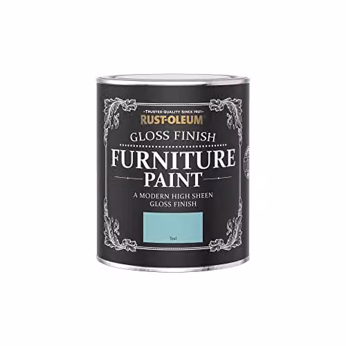 Rust-Oleum Petrol Blue Gloss Water-Based Furniture and Skirting Board Paint, 0.75 l – 3