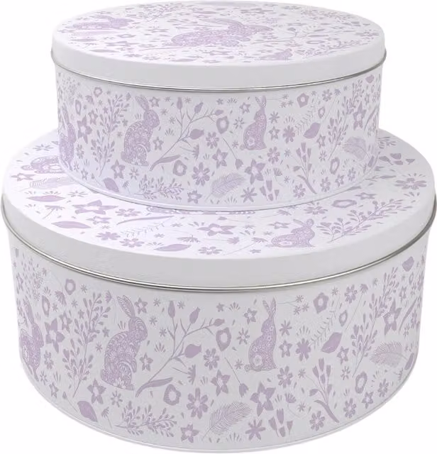 Purely Home Round Multicoloured Cake Tin Set