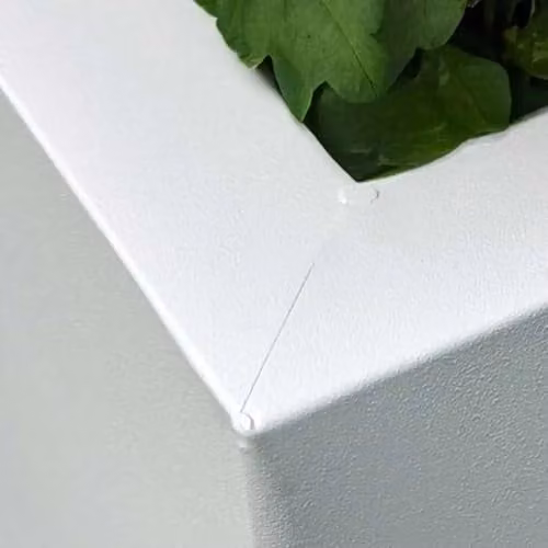 Tulipy Galvanised Steel Square Planter Tub, White, W: 40 cm, D: 40 cm, H: 40 cm – 12
