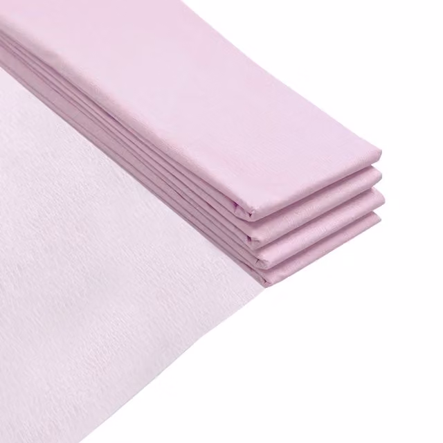 Janrax Pack of 10 Baby Pink Crepe Paper Sheets, 17GSM, W: 50 cm, L: 2 m