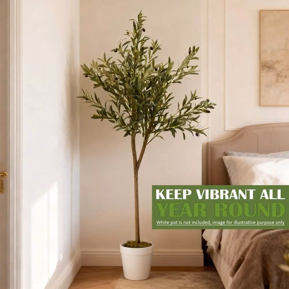 PAWNORA Artificial Green Olive Tree, 150 cm Tall – 4