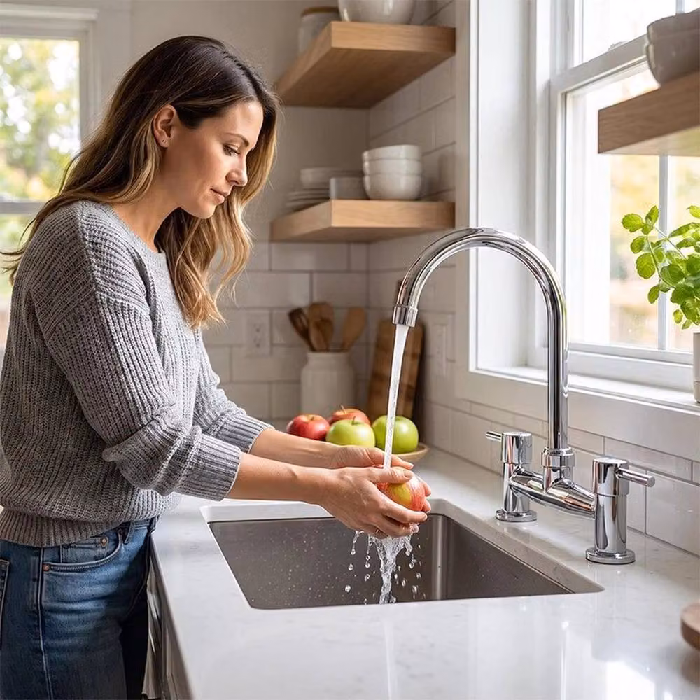 PAWNORA Chrome Single Lever Kitchen Sink Mixer Tap in Silver – 5