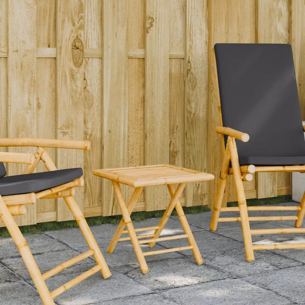 Berkfield Home Folding Bamboo Garden Table in Brown, W/D/H: 45 x 45 x 45 cm – 2