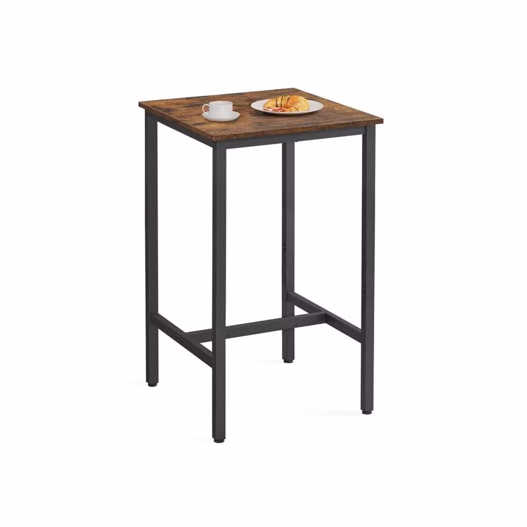 VASAGLE Industrial Square Bar Table with Heavy Duty Steel Frame in Brown – 3