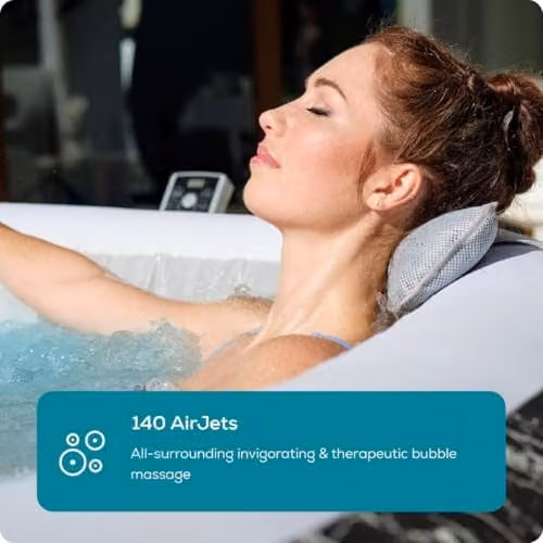 Bestway Lay-Z-Spa Florence Inflatable Square Hot Tub, 4-6 Person, Transparent – 3