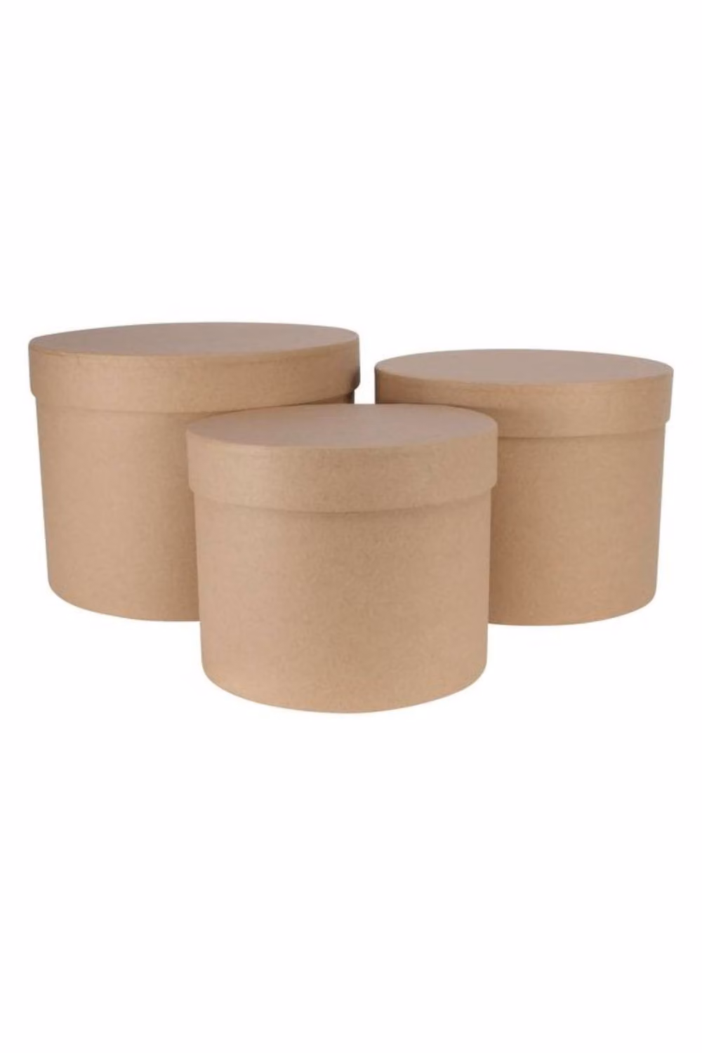 KDMD Kraft Hat Box Set of 3 in Natural Brown and Beige – 2