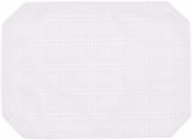 Kitchen Trends Modern Jacquard Hampton Table Cloth and 2 Piece Placemat Set in White