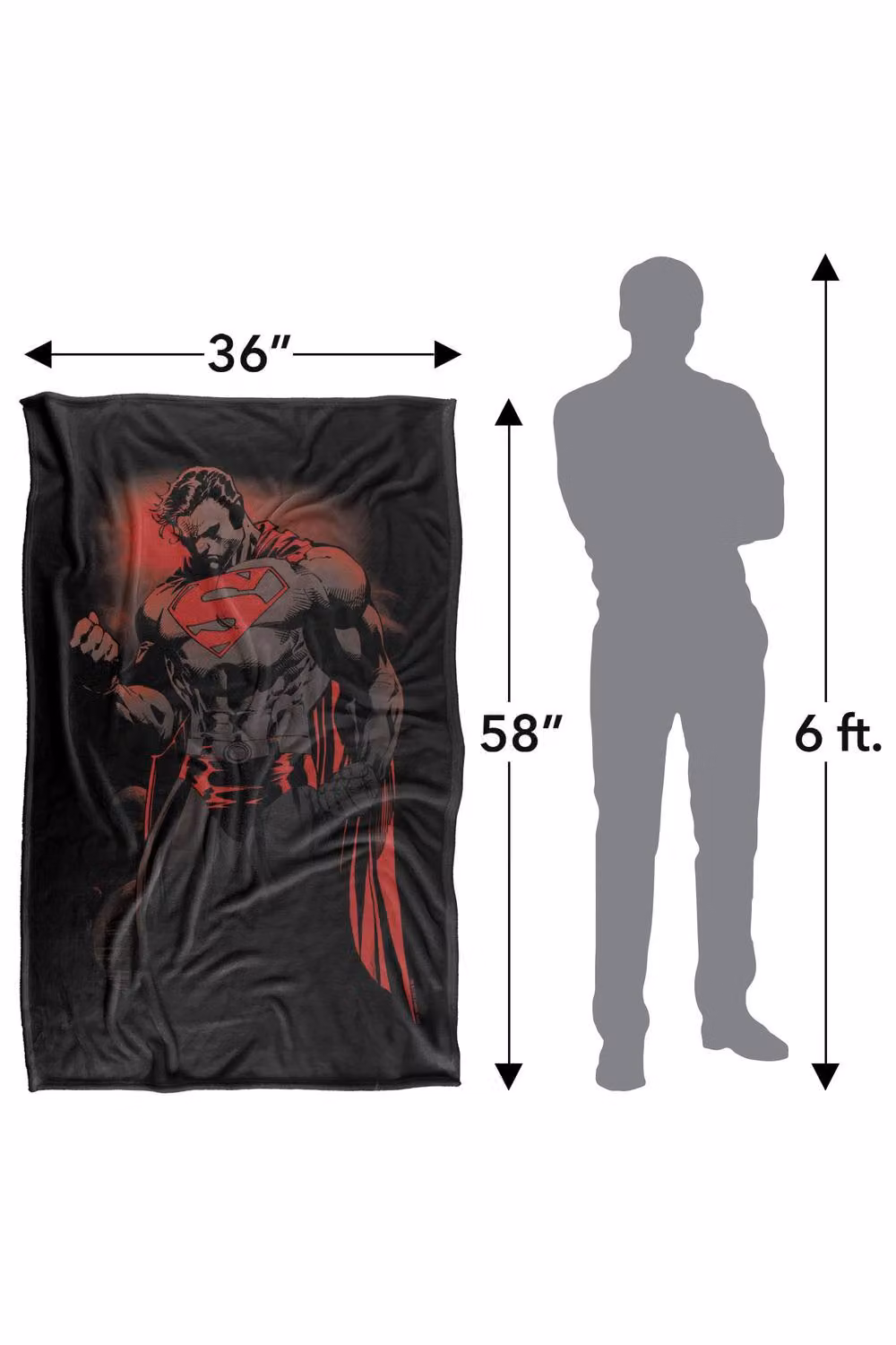 Warner Bros. Superman Red Son Super Soft Fleece Throw Blanket, Red and Multicolour, W: 127 cm x D: 127 cm x H: 152.4 cm – 8