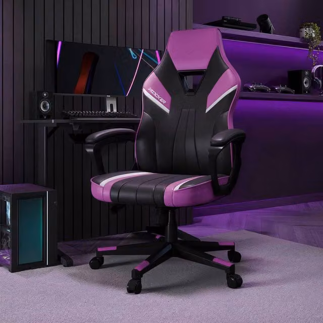 X Rocker Tempest Ergonomic Gaming Chair in Purple Synthetic Leather