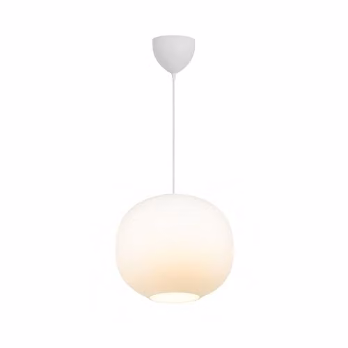 Nordlux Navone Suspended Pendant Light in White Opal Glass with E27 Socket, Diameter: 30 cm