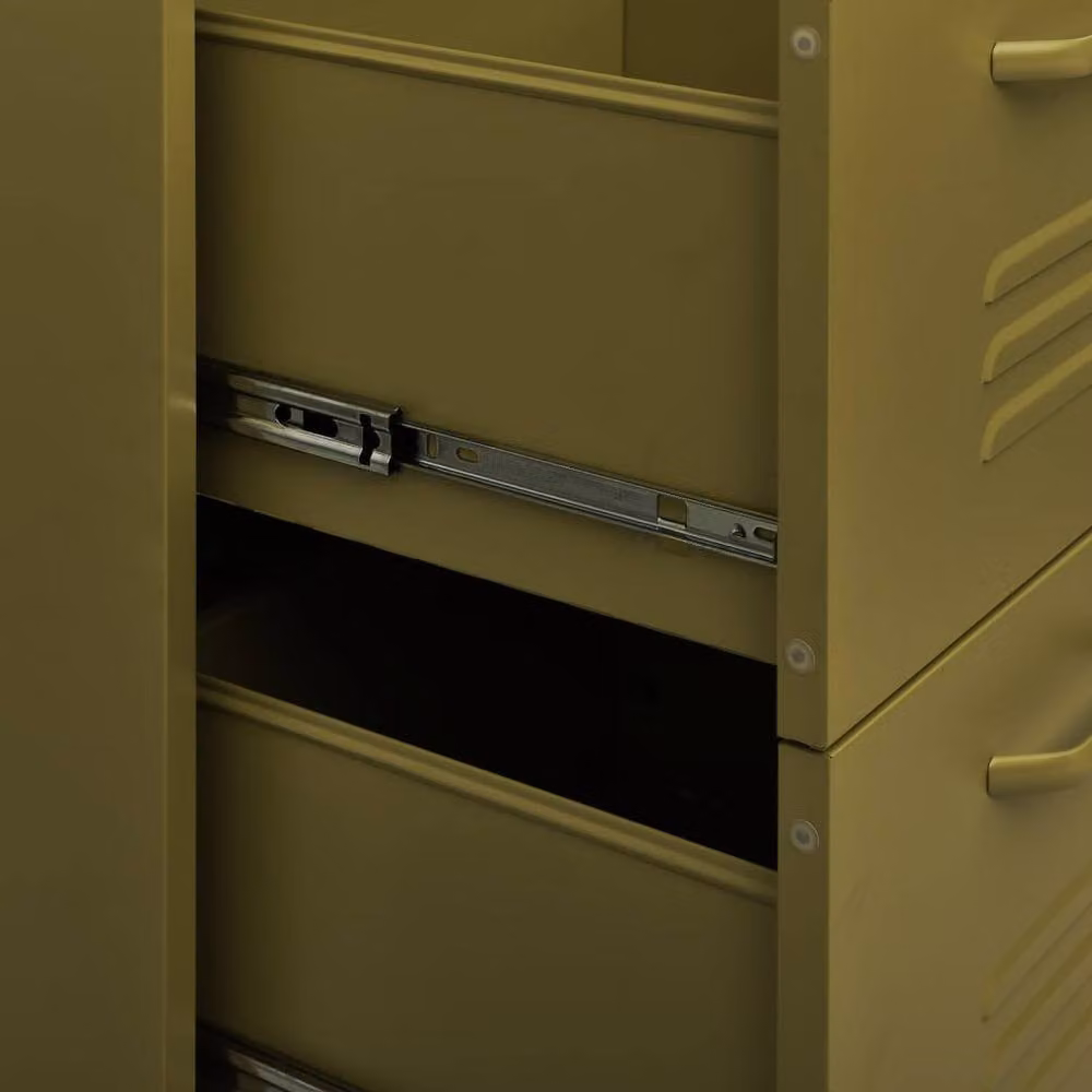 Berkfield Home Steel Drawer Cabinet in Olive Green, W: 80 cm, D: 35 cm, H: 101.5 cm – 4