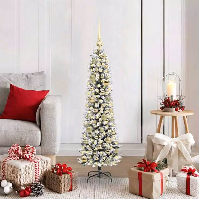 Berkfield Home Artificial Christmas Tree with 150 LEDs in Green, White and Black, Height: 120 cm – 1