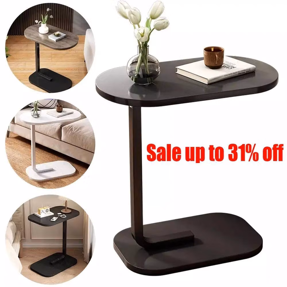 VOGREX Black Compact Sofa Side End Table and Laptop Coffee Table – 3