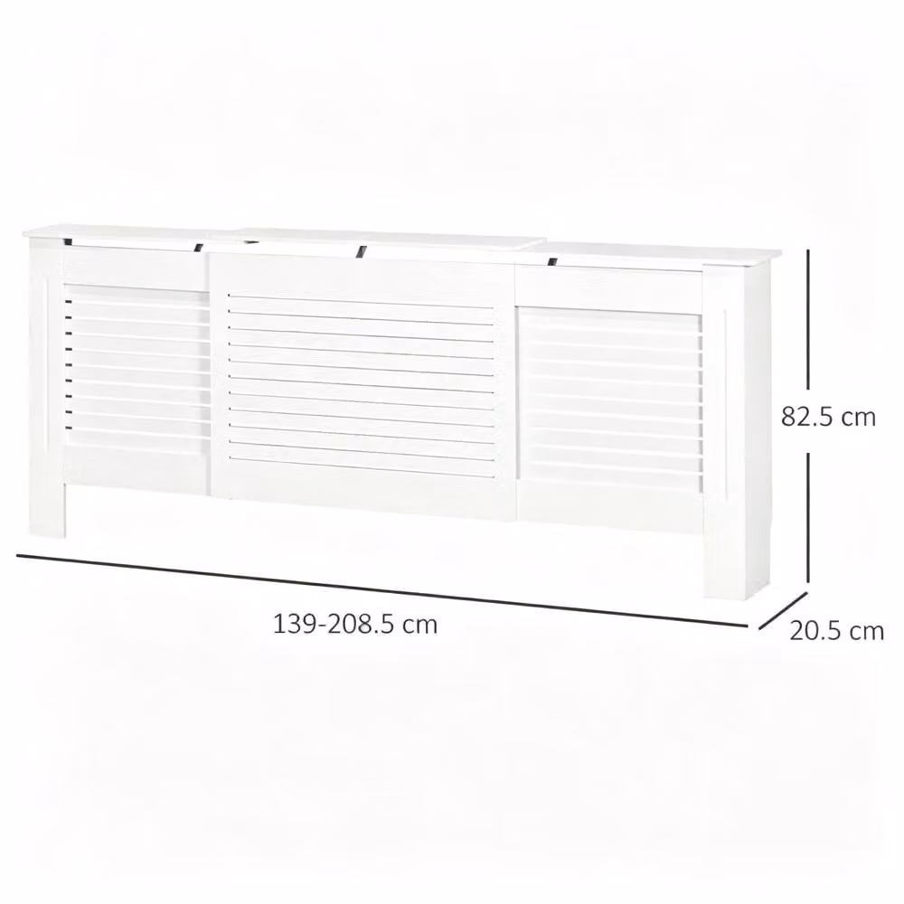 STILVORA Extendable Radiator Cover with Shelf in Matt White – 2