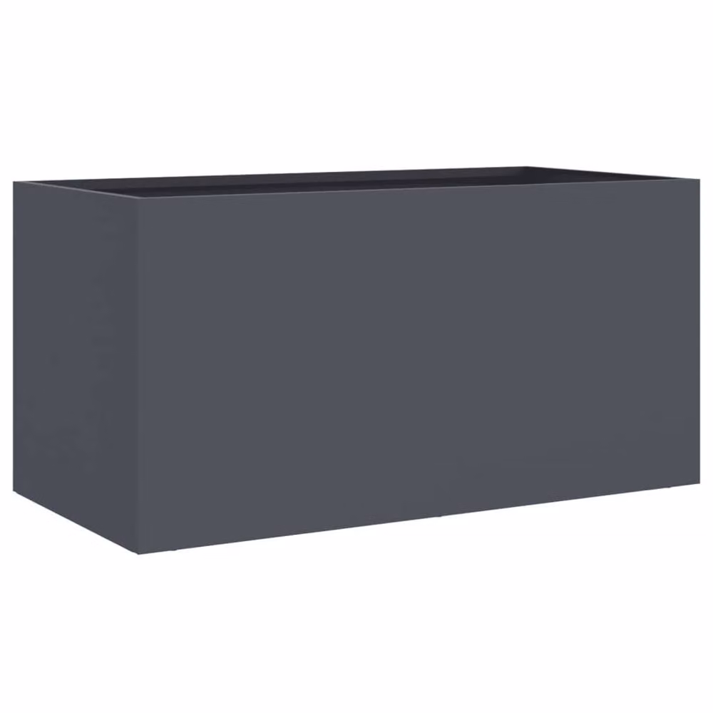 Berkfield Home Steel Planter Tub in Anthracite, W: 62 cm, D: 30 cm, H: 29 cm – 3