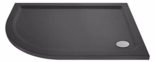 Nuie TR71108 Slimline Pearlstone Offset Quadrant Shower Tray, Left Hand, Slate Grey, W: 100 cm, D: 80 cm