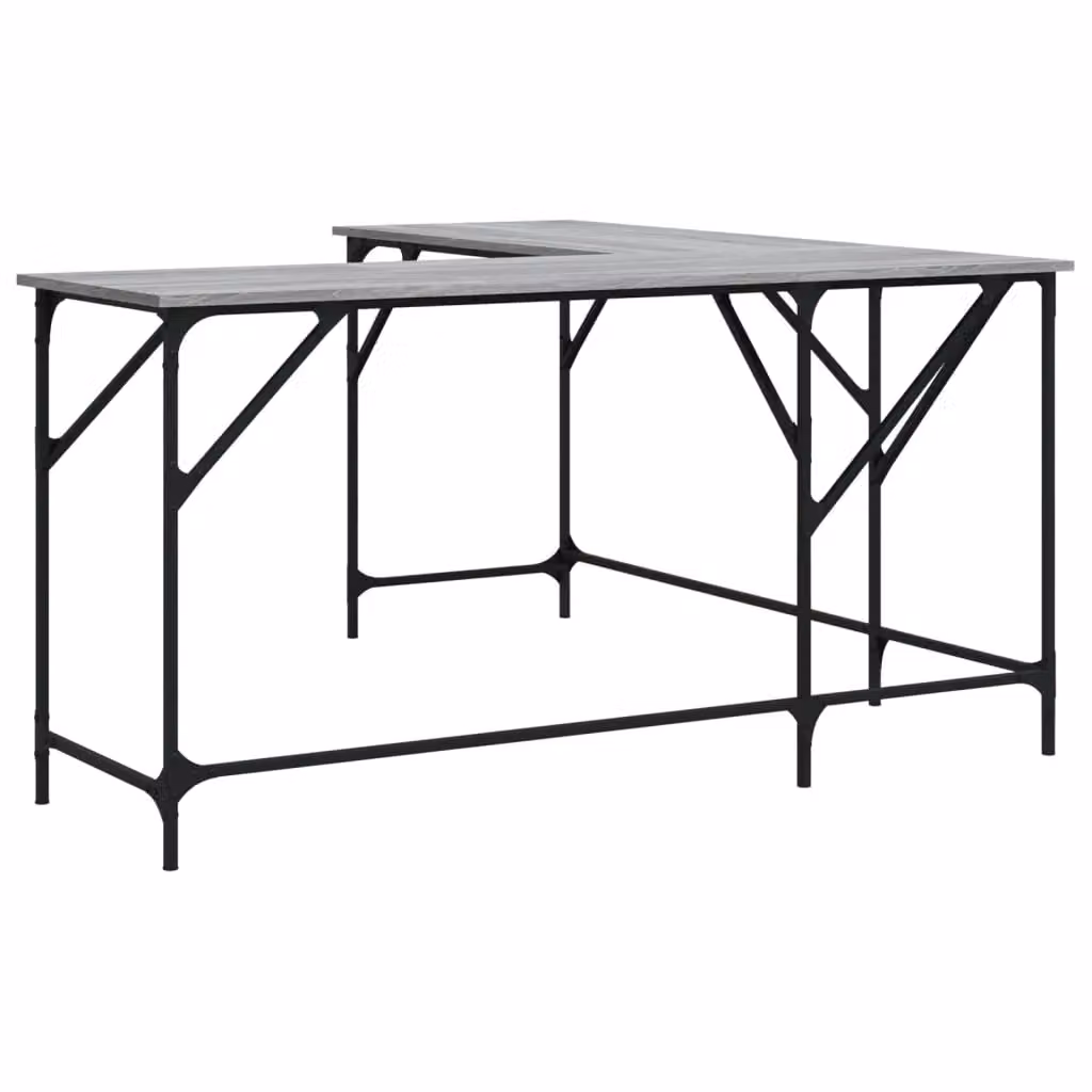 Berkfield Home Grey Sonoma Corner Desk in Engineered Wood W/D/H: 149 x 149 x 75 cm – 2