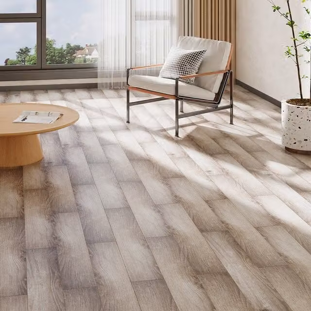 Lifeideas Set of 36 Self Adhesive Wood Look PVC Flooring Planks in Dark Brown