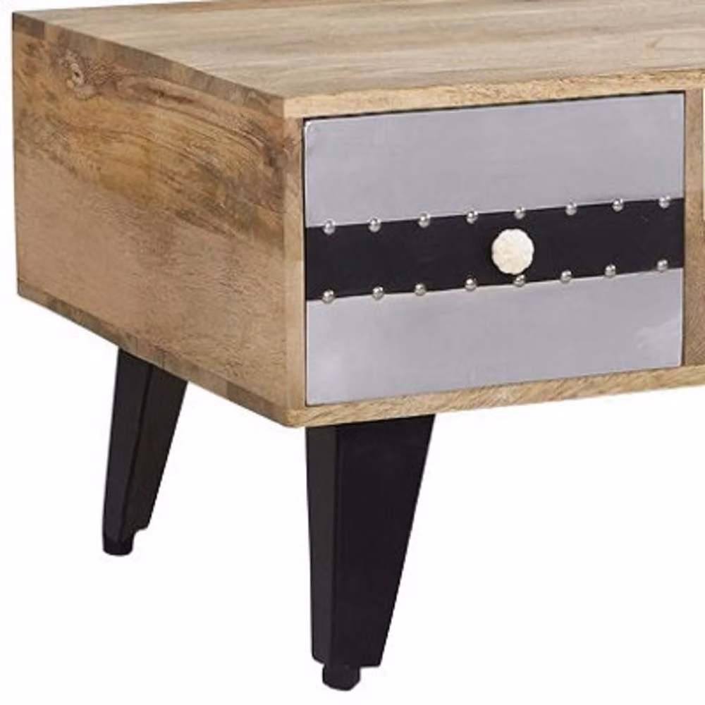 Wyld Haus Kokkola Reclaimed Wood Coffee Table with 4 Drawers in Brown, W/D/H: 110.0 x 45.0 cm – 3