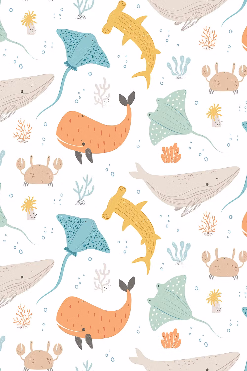 Hoopla Walls Ocean Adventure Matt Wallpaper in Orange and Multicolour, 10m Roll – 2