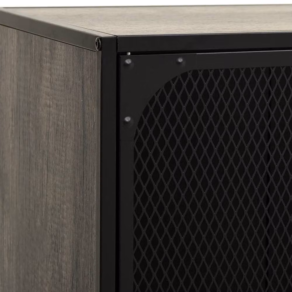 Berkfield Home Industrial Grey TV Cabinet in Metal and MDF, W/D/H: 105 x 36 x 47 cm – 4