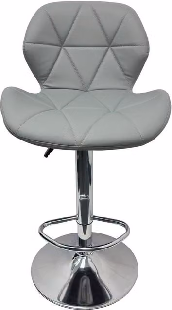Neel Blue Modern Swivel Barstool in Grey and Blue PU Leather with Height Adjustment