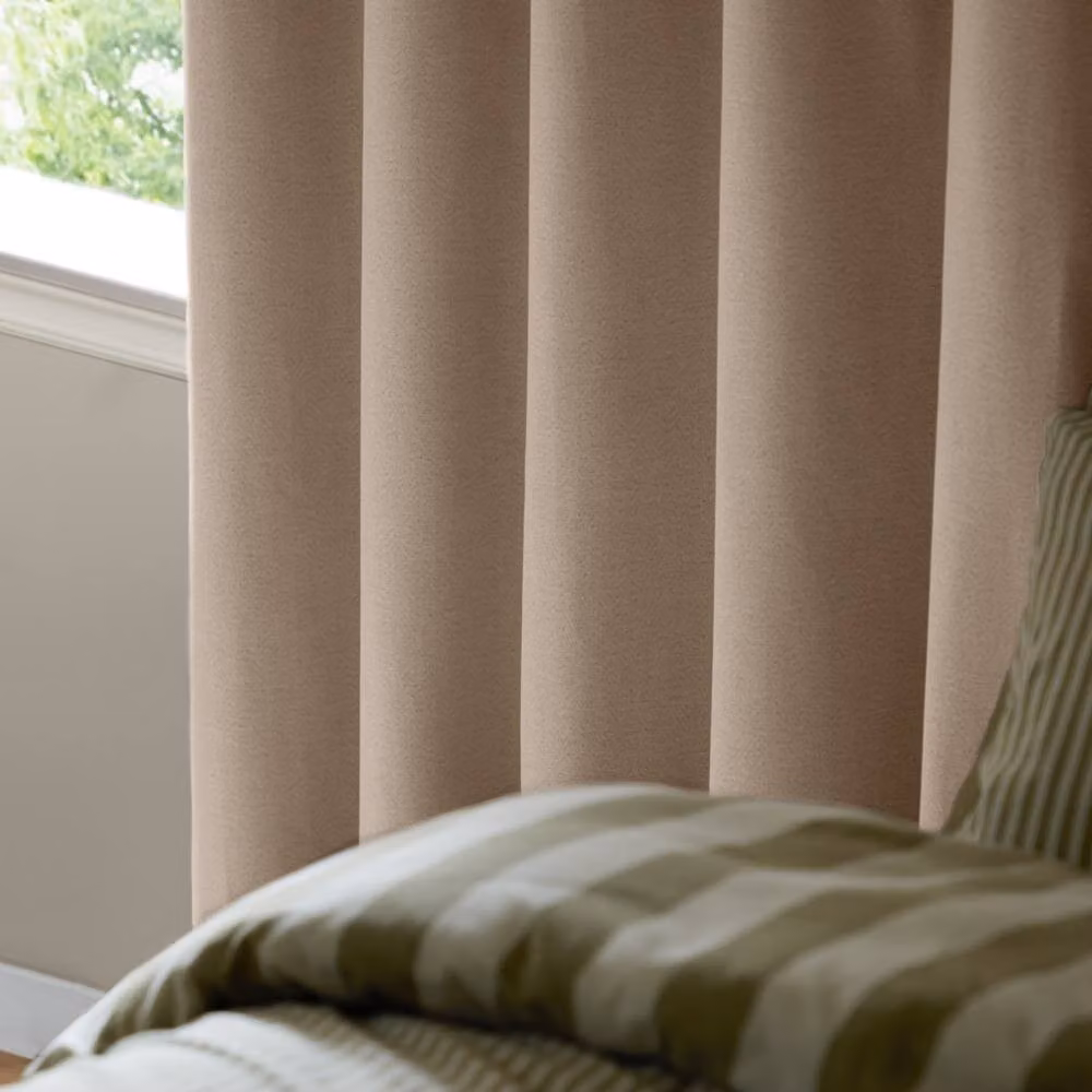 Furn Blackout Textured Woven Eyelet Curtain Pair in Natural, Width: 168 cm, Drop: 229 cm – 4