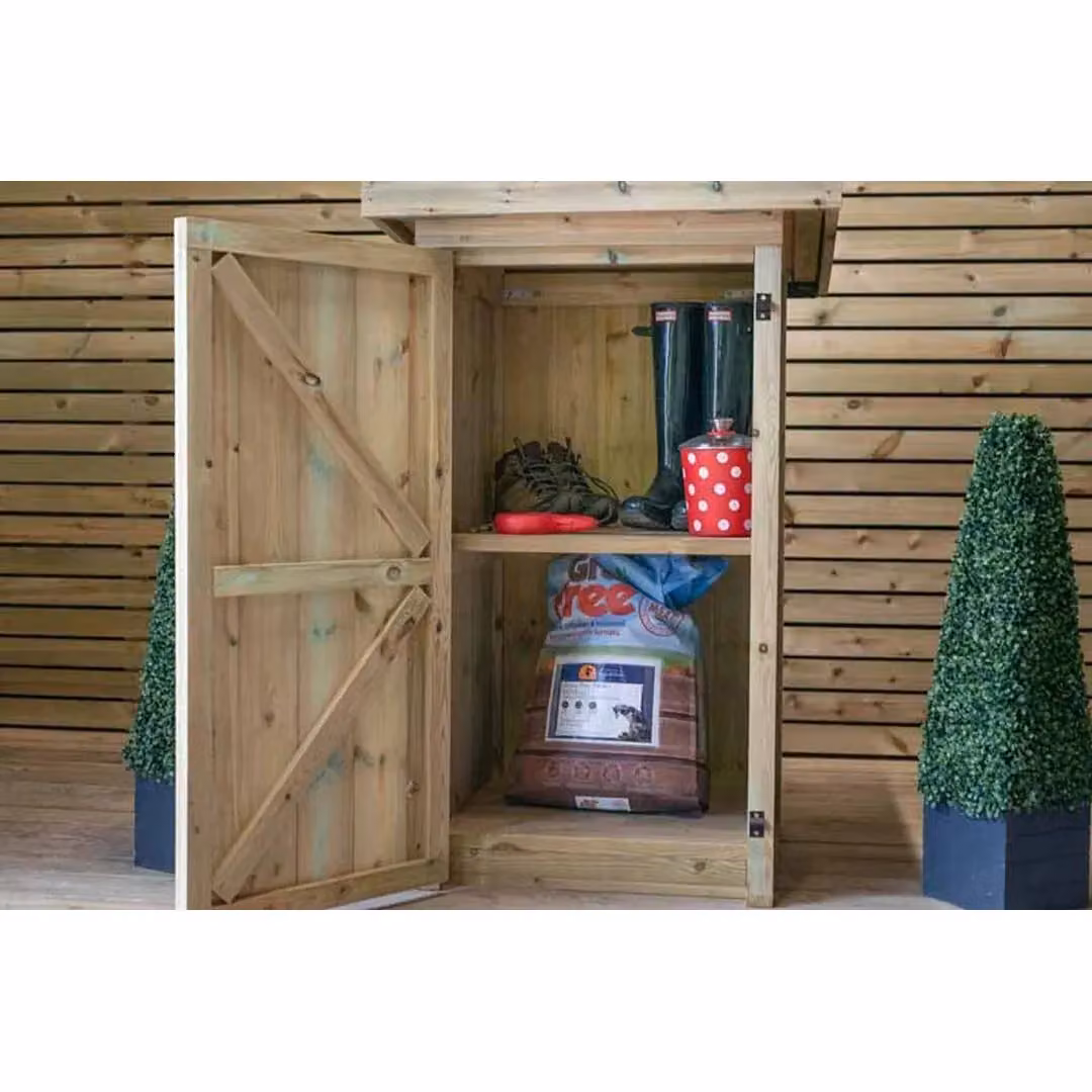 Buttercup Farm Gisburn Small Timber Bin Store in Brown, L96 x W89 x H123 cm – 3