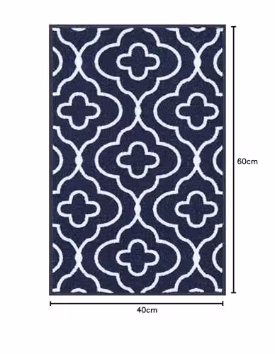 Desire Rugs Non-Slip Machine Washable Graphic Doormat in Blue, W: 60 cm, D: 40 cm – 5