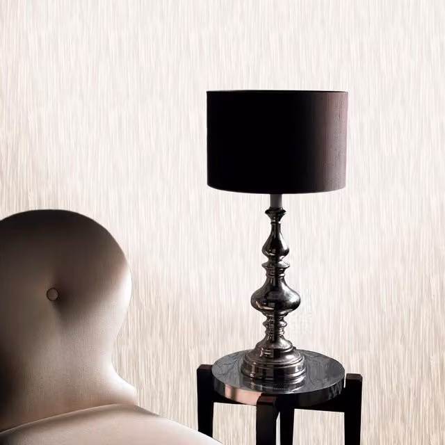 Grandeco Silk Plain Modern Wallpaper in White and Silver with Satin Gloss Finish
