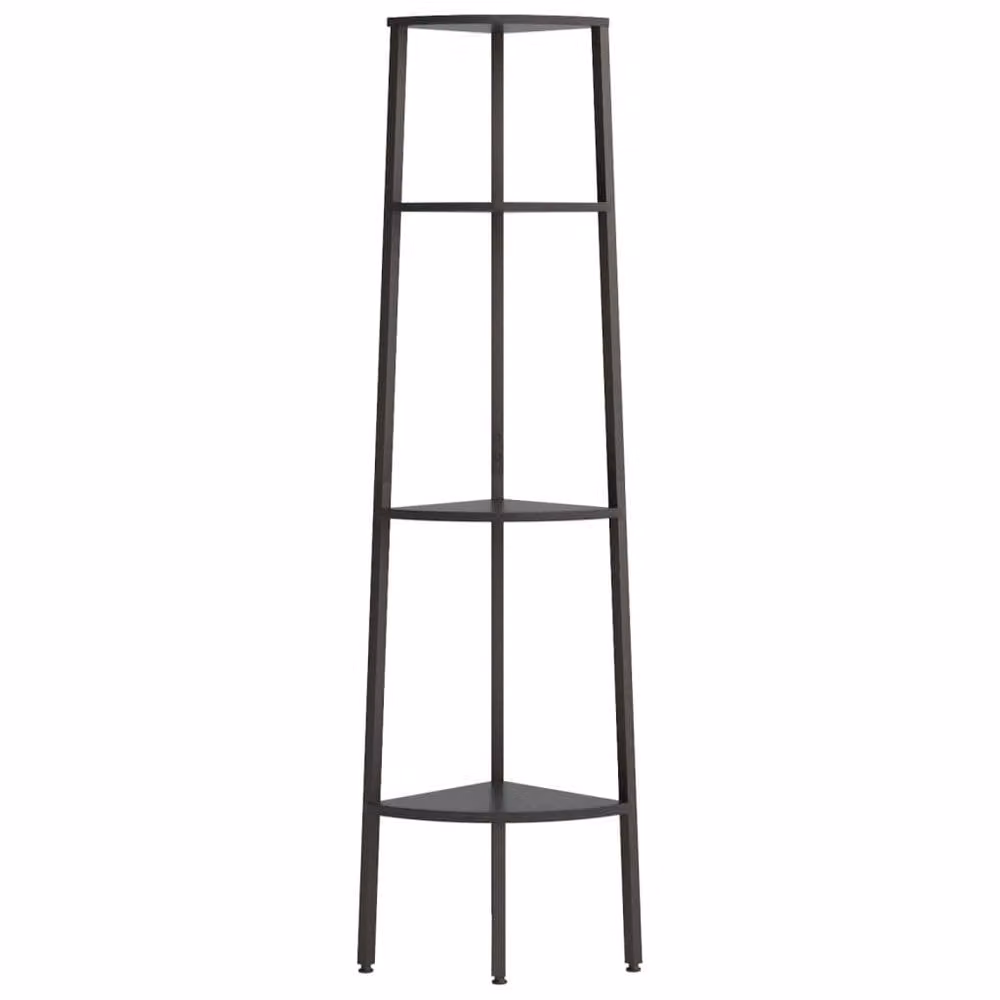 Berkfield Home 4-Tier Corner Shelf in Black, W/D/H: 45.5 x 31.5 x 150 cm – 3