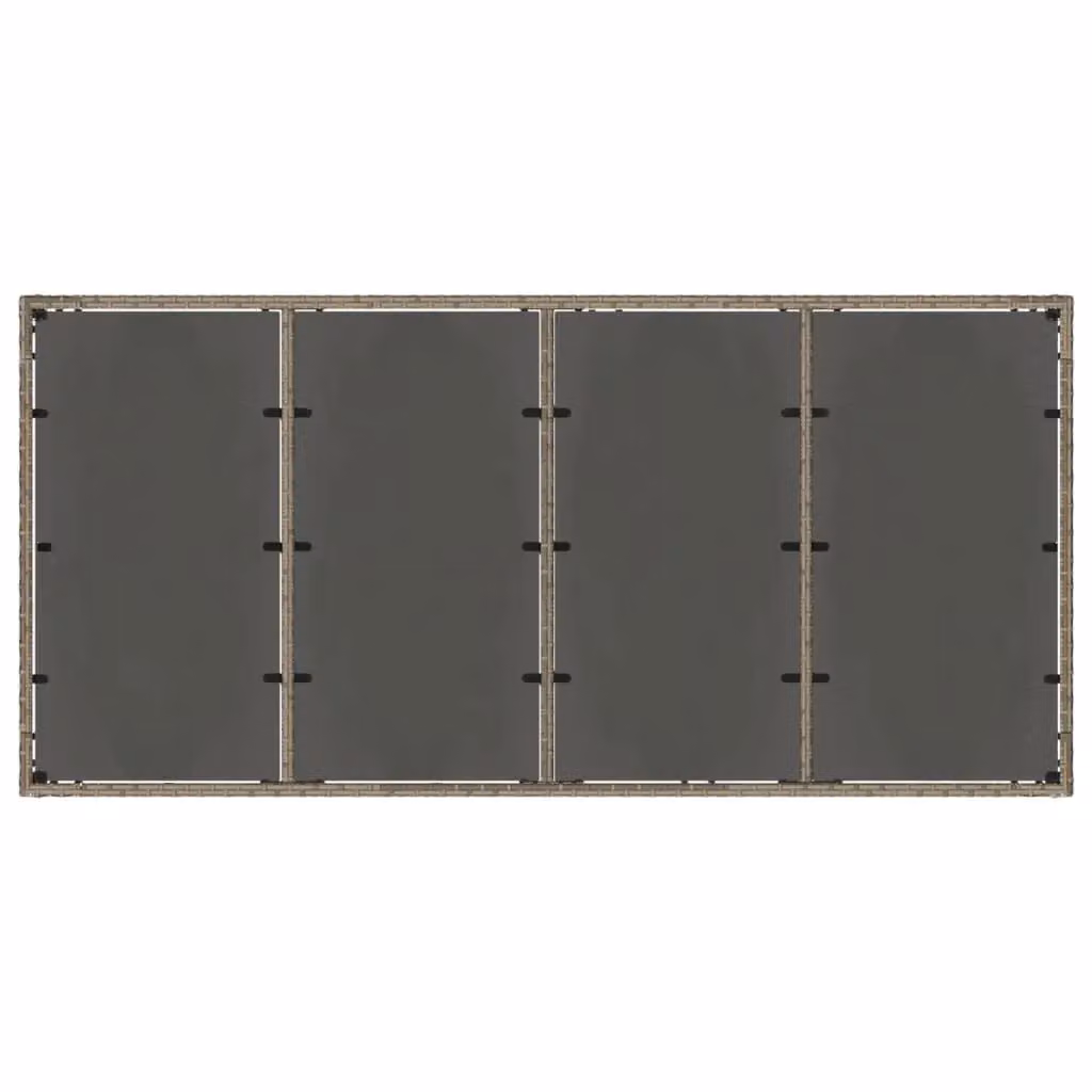 Berkfield Home Grey Poly Rattan Garden Table with Glass Top, W/D/H: 190 x 90 x 75 cm – 3
