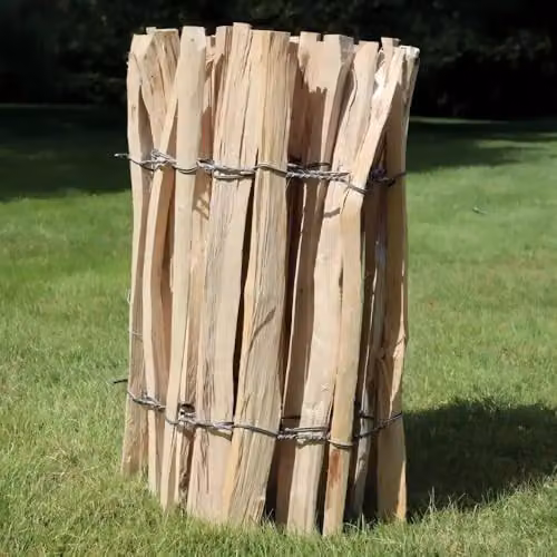 Access Garden Products Chestnut Heavy Duty Paling Fence Roll with Steel Wire, Brown, W: 5 m, H: 1.5 m – 6