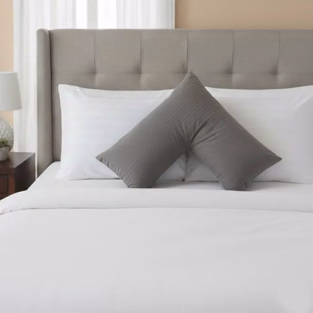 Snug City Grey Microfibre Satin Stripe V Shape Pillowcase – 1