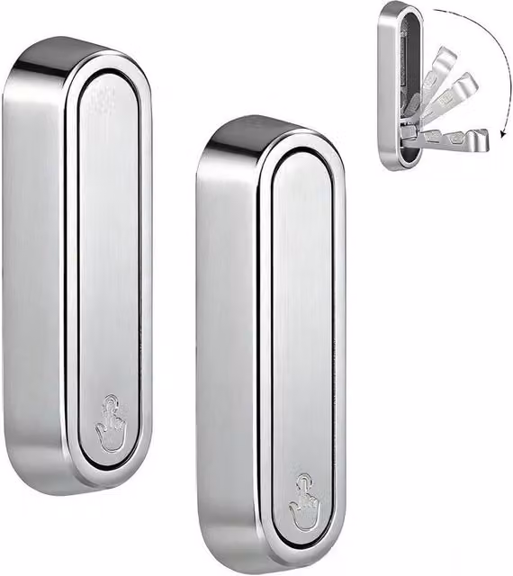 FLAVORA Silver Metal Folding Wall Mounted Clothes Hanger Set of 2, Width: 50 cm – 1