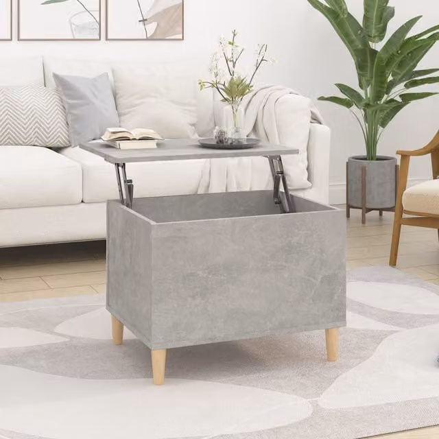 Berkfield Home Modern Grey Coffee Table with Lift Mechanism, W/D/H: 60 x 44.5 x 45 cm