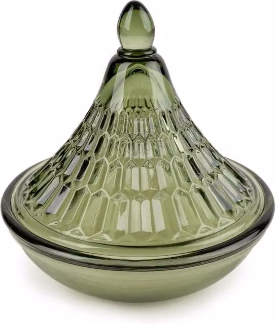 Candlelight Sage Bukhara Green Embossed Tagine Glass Candle