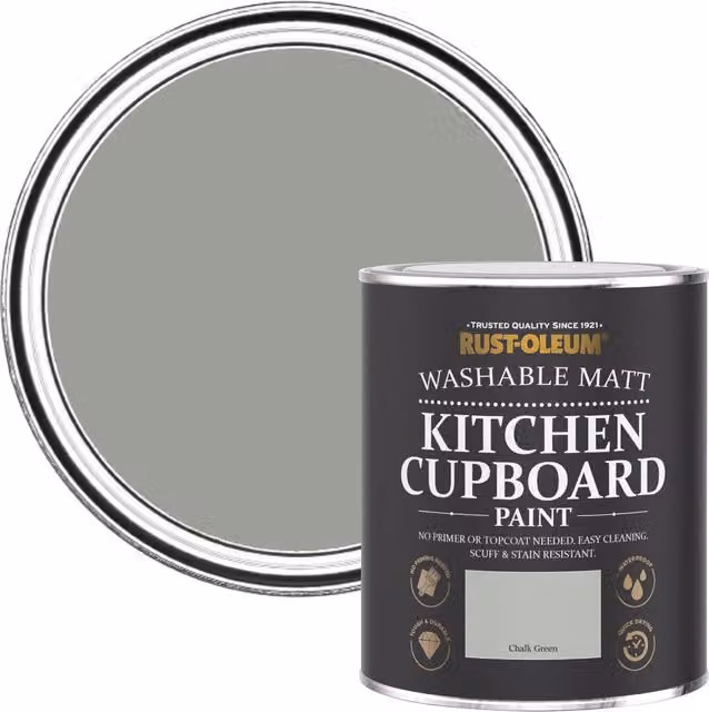 Rust-Oleum Matt Kitchen Cupboard Paint in Chalk Green, 750ml – 1