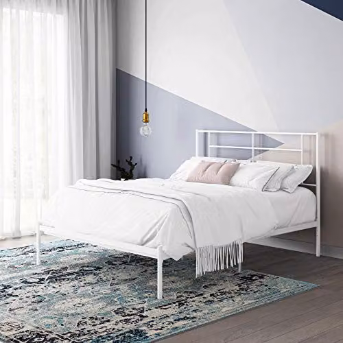DHP Jensen Modern Metal Bed in White, King Size 180 x 200 cm – 3