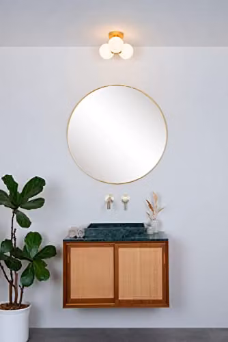 Lucide Trudy Dimmable Modern Bathroom Flush Ceiling Light, Gold/Brass, Diameter: 28 cm – 2