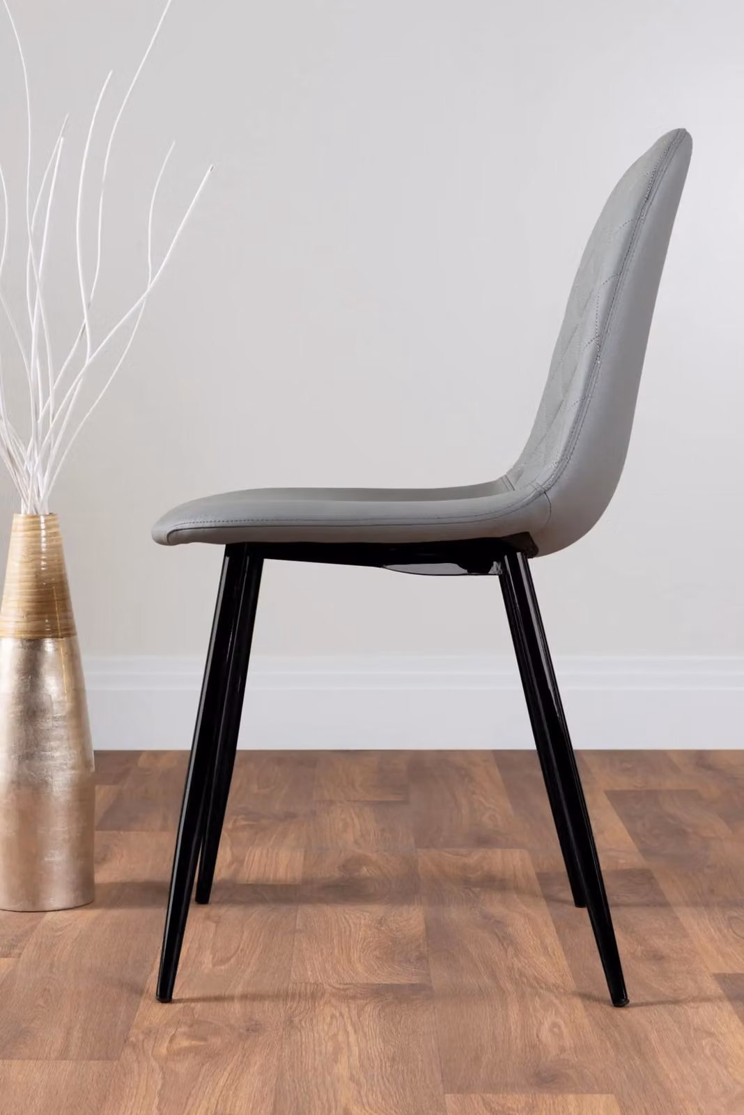 FurnitureboxUK Carson White Marble Effect Dining Table and 6 Corona Black Leg Chairs in Grey – 3