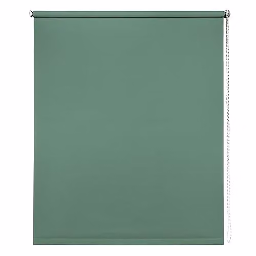 New Edge Blinds Basil Thermal Blackout Roller Blind in Black and Green, Width: 115 cm, Height: 165 cm – 1