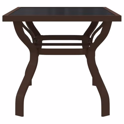 vidaXL Modern Garden Table in Brown and Black with Metal and Glass, W/D/H: 140 x 70 x 70 cm – 3