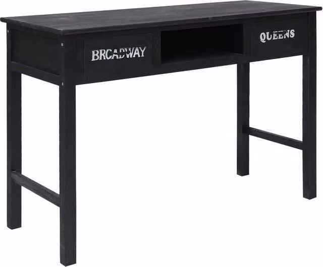 Berkfield Black Wood Console Table W/D/H: 110 x 45 x 76 cm