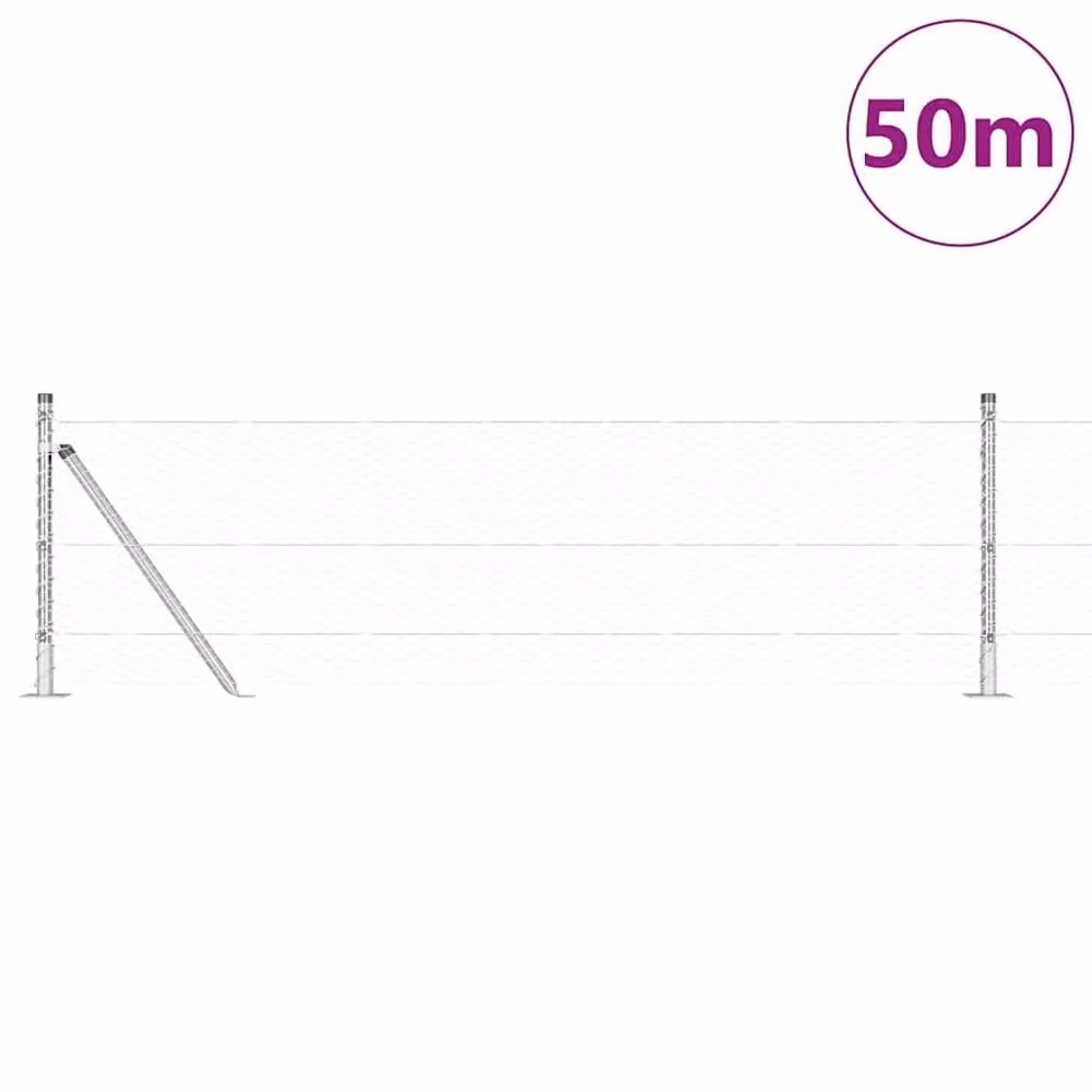 Berkfield Home Hexagon Fence in Silver Galvanised Steel, 0.6m x 50m – 2