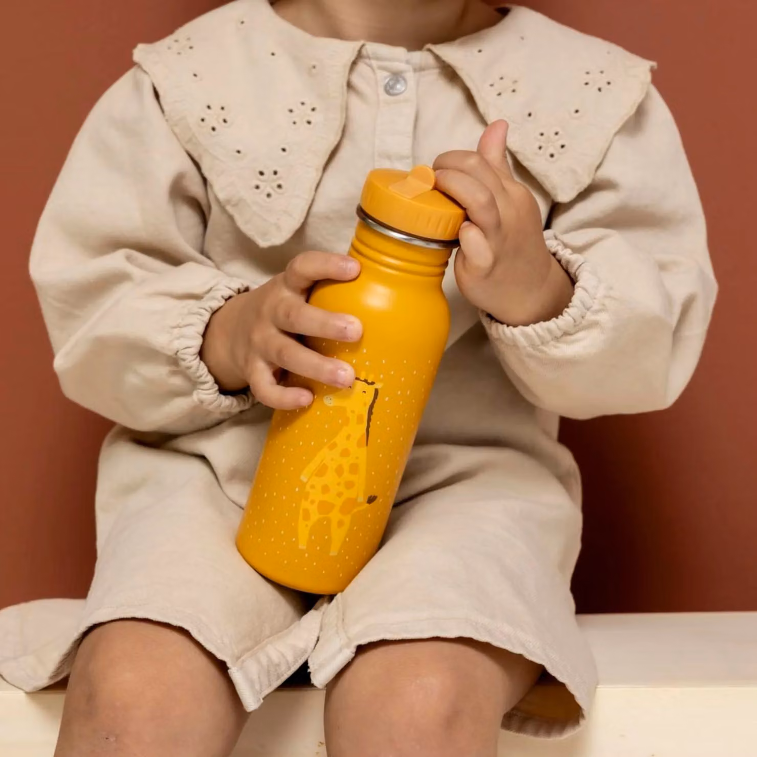 Trixie Mr. Giraffe Stainless Steel Childrens Water Bottle, Yellow, 500 ml – 3