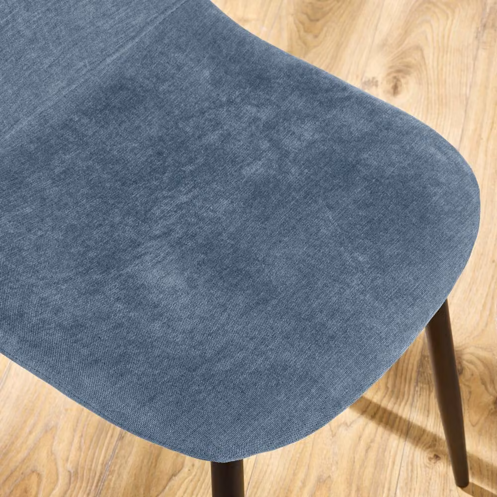 Cheshire Alverton Set of 4 Modern Upholstered Dining Chairs in Denim Blue Chenille – 4