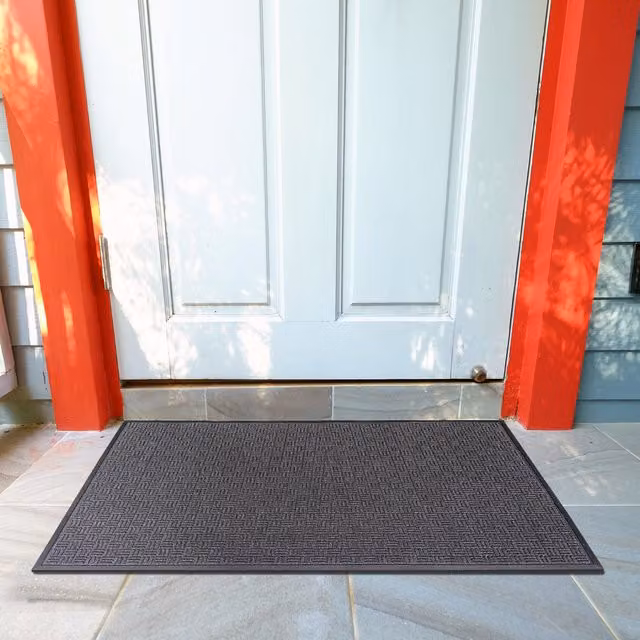 Hometex Solutions Non-Slip Indoor Outdoor Entrance Mat, Anthracite Grey, W: 60 cm, D: 90 cm
