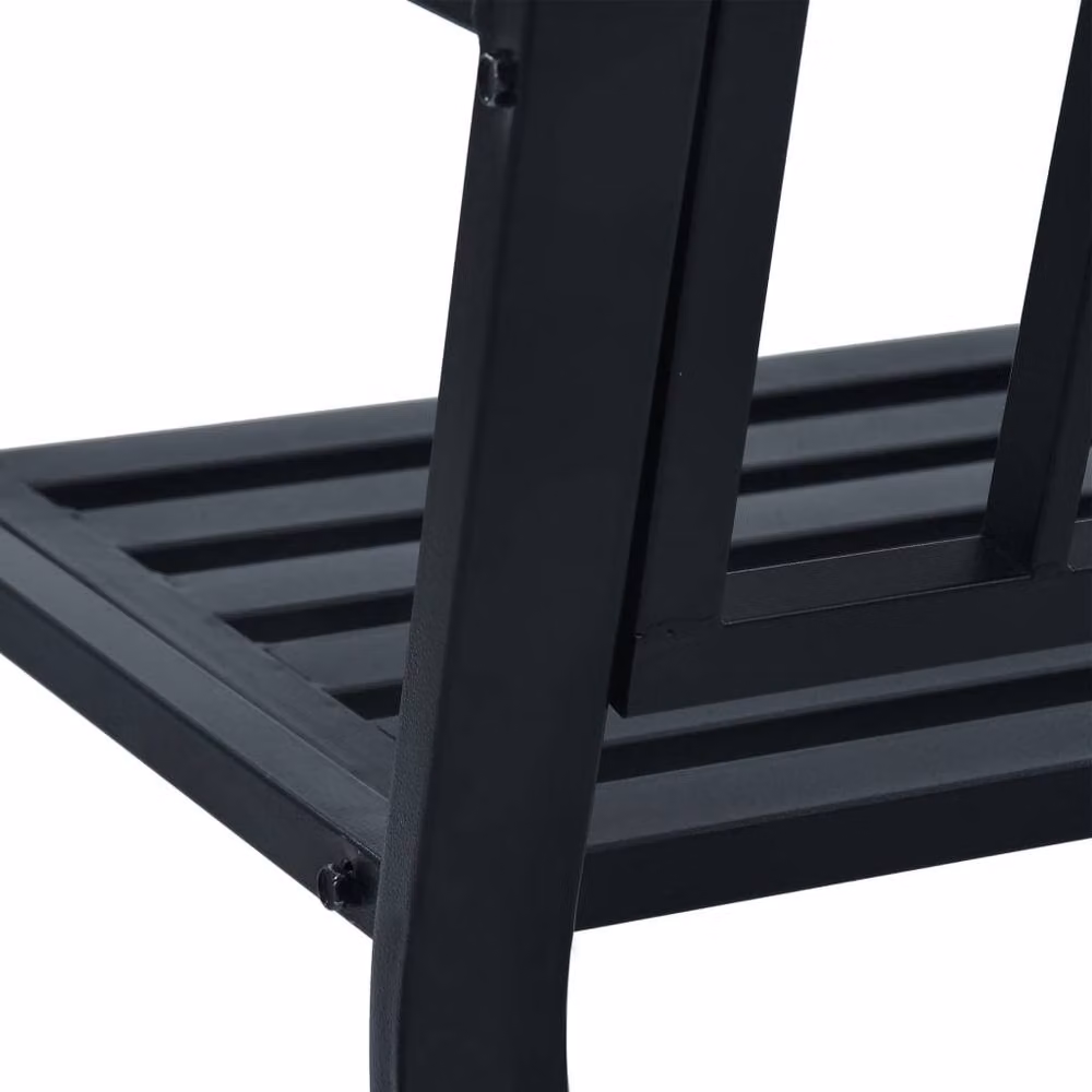 Berkfield Home Classic Garden Bench in Black Matt Metal, Width: 125 cm – 5
