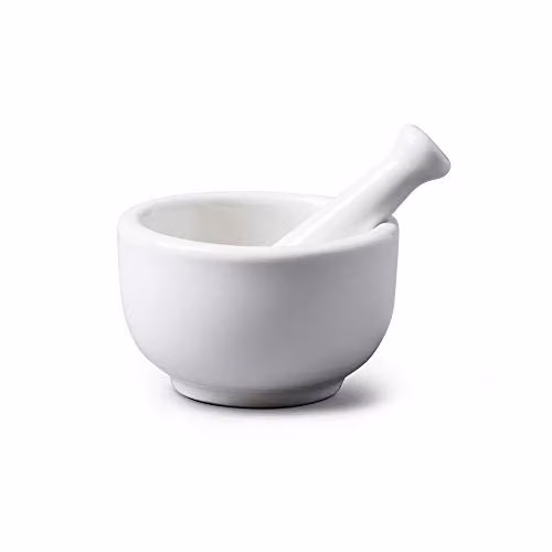 WM Bartleet & Sons Porcelain Mortar and Pestle Set, White, Diameter: 7 cm – 1